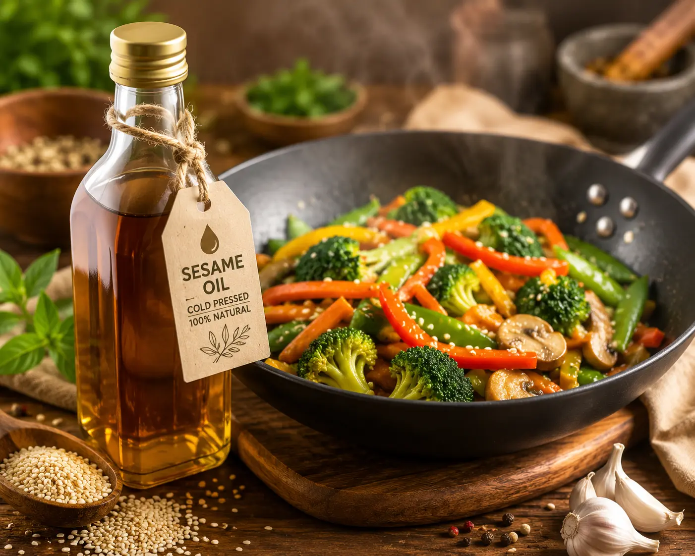 Sesame Oil Vegetable Stir-Fry